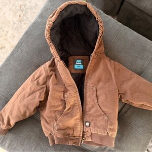 Berne Quilted Black and Brown Hooded Jacket